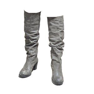 Aldo Suede Leather Heeled Boots Size39 US9 Gray